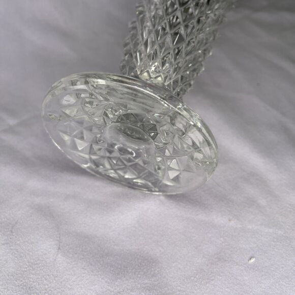Vintage Crystal glass diamond pattern vase Art Deco - Picture 4 of 5